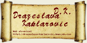 Dražeslava Kaplarović vizit kartica